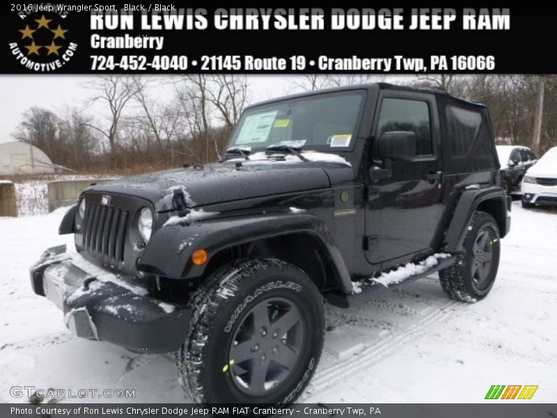 Black / Black 2016 Jeep Wrangler Sport