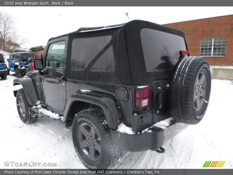 Black / Black 2016 Jeep Wrangler Sport