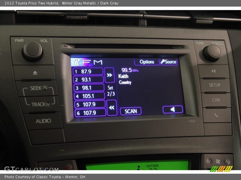 Winter Gray Metallic / Dark Gray 2013 Toyota Prius Two Hybrid