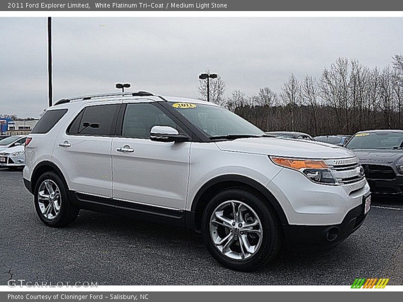 White Platinum Tri-Coat / Medium Light Stone 2011 Ford Explorer Limited