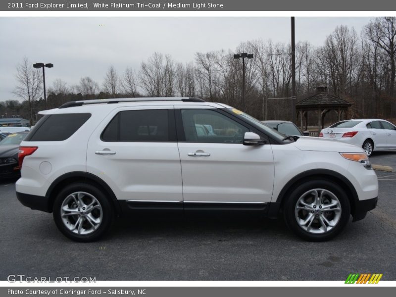 White Platinum Tri-Coat / Medium Light Stone 2011 Ford Explorer Limited