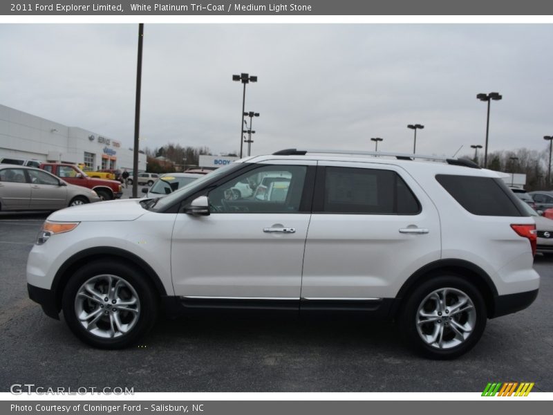 White Platinum Tri-Coat / Medium Light Stone 2011 Ford Explorer Limited