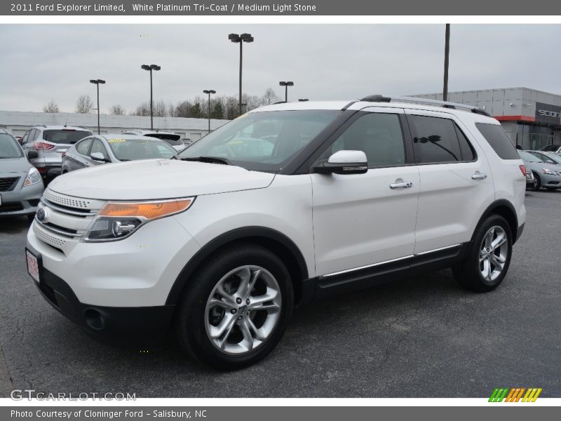White Platinum Tri-Coat / Medium Light Stone 2011 Ford Explorer Limited