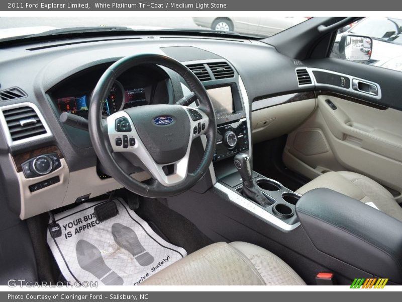 White Platinum Tri-Coat / Medium Light Stone 2011 Ford Explorer Limited