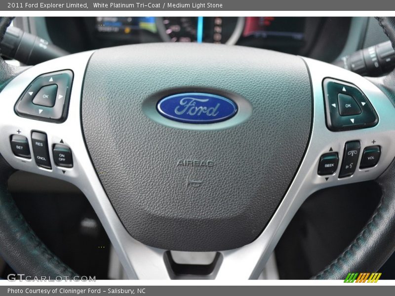 White Platinum Tri-Coat / Medium Light Stone 2011 Ford Explorer Limited