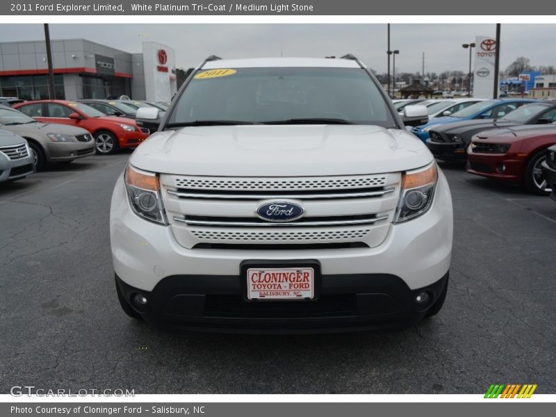 White Platinum Tri-Coat / Medium Light Stone 2011 Ford Explorer Limited