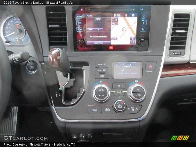 Controls of 2016 Sienna Limited
