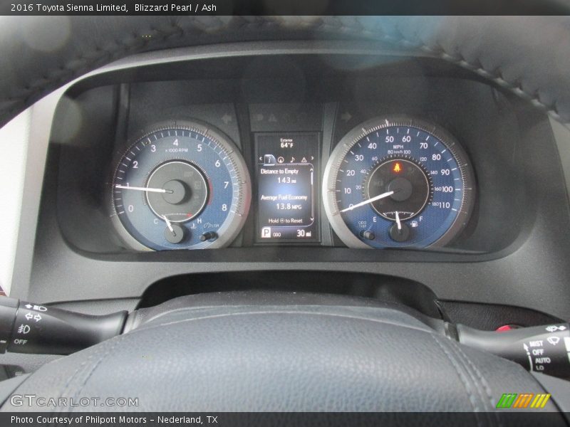  2016 Sienna Limited Limited Gauges
