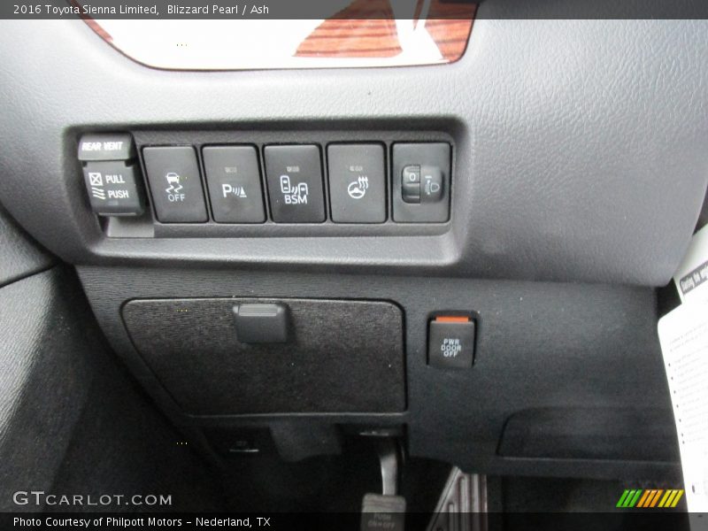 Controls of 2016 Sienna Limited