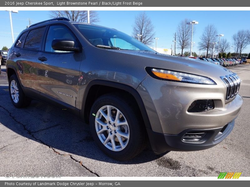 Light Brownstone Pearl / Black/Light Frost Beige 2016 Jeep Cherokee Sport