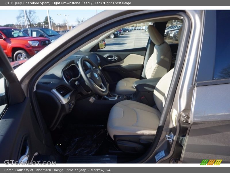 Light Brownstone Pearl / Black/Light Frost Beige 2016 Jeep Cherokee Sport