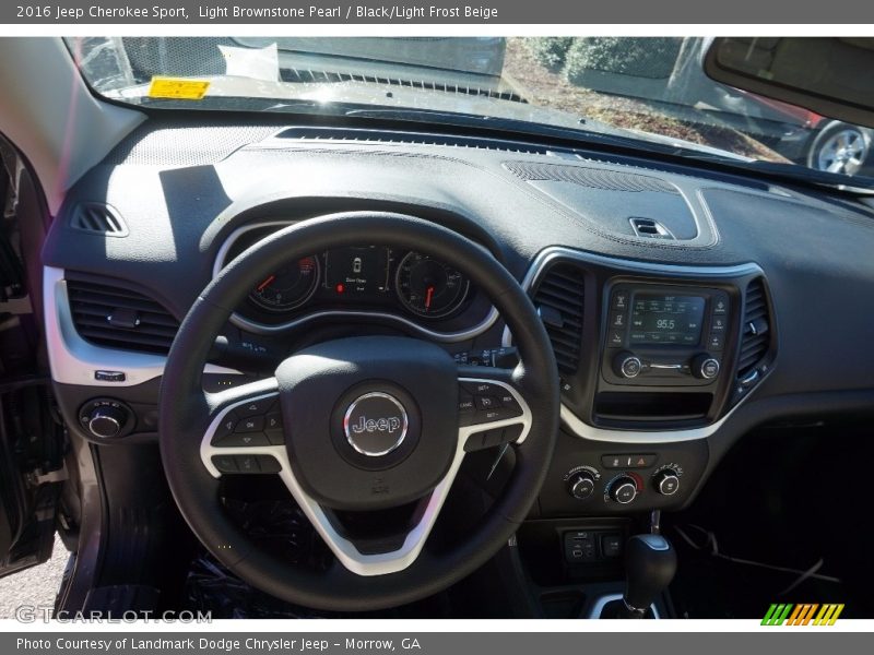 Light Brownstone Pearl / Black/Light Frost Beige 2016 Jeep Cherokee Sport