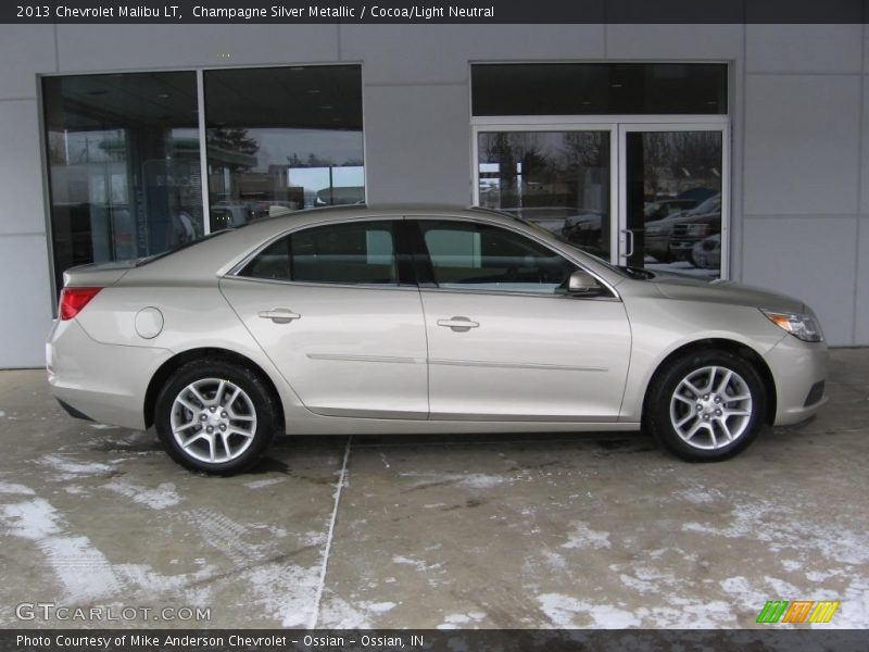 Champagne Silver Metallic / Cocoa/Light Neutral 2013 Chevrolet Malibu LT