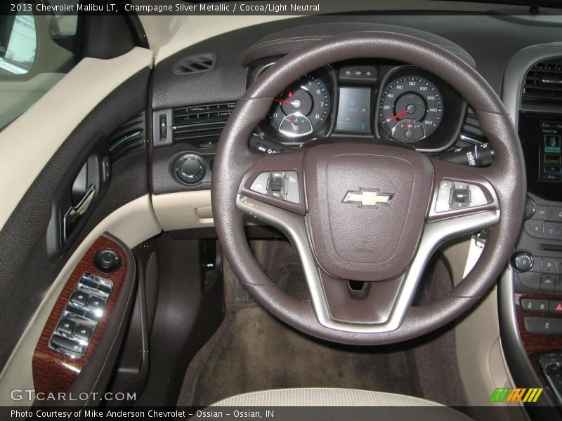 Champagne Silver Metallic / Cocoa/Light Neutral 2013 Chevrolet Malibu LT