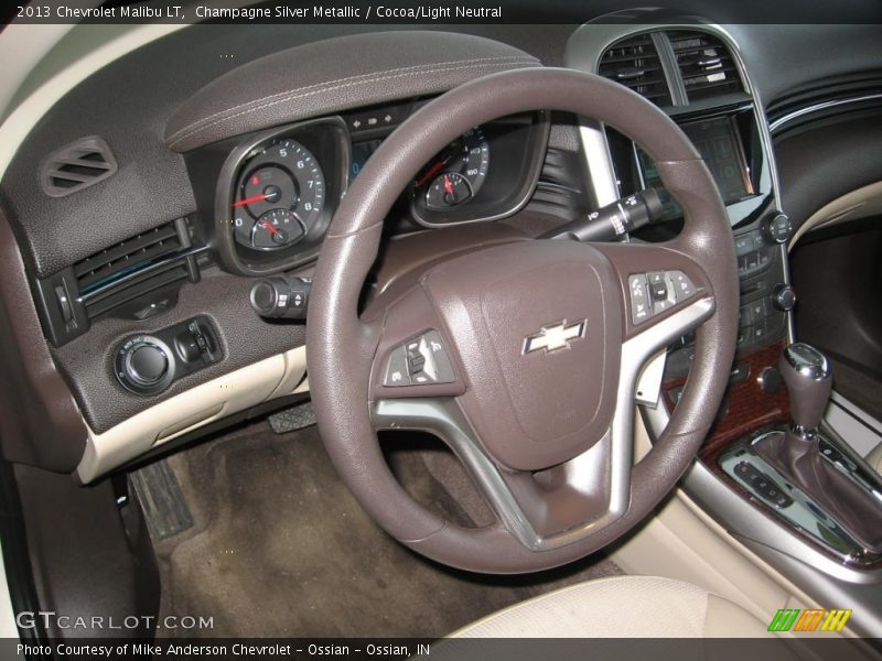 Champagne Silver Metallic / Cocoa/Light Neutral 2013 Chevrolet Malibu LT