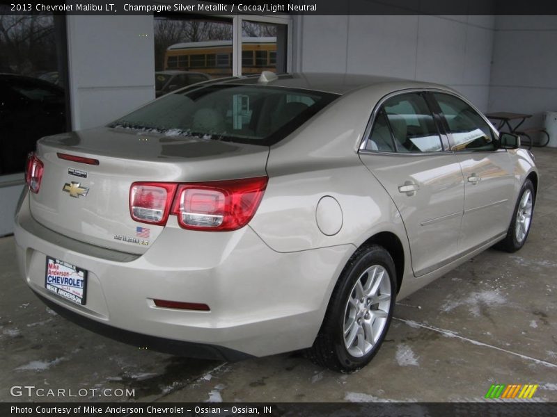 Champagne Silver Metallic / Cocoa/Light Neutral 2013 Chevrolet Malibu LT
