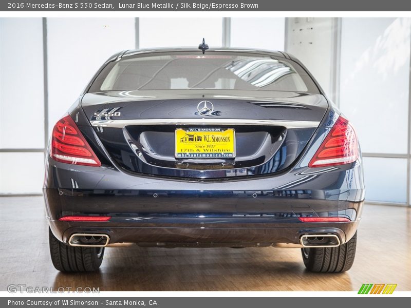 Lunar Blue Metallic / Silk Beige/Espresso Brown 2016 Mercedes-Benz S 550 Sedan