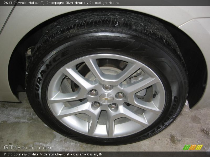 Champagne Silver Metallic / Cocoa/Light Neutral 2013 Chevrolet Malibu LT