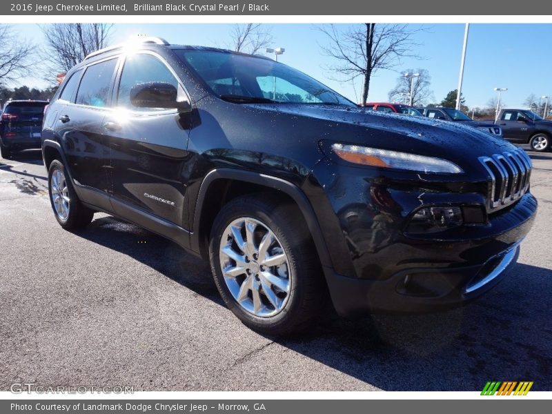 Brilliant Black Crystal Pearl / Black 2016 Jeep Cherokee Limited