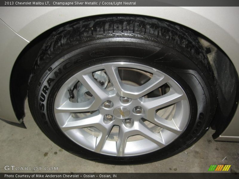 Champagne Silver Metallic / Cocoa/Light Neutral 2013 Chevrolet Malibu LT