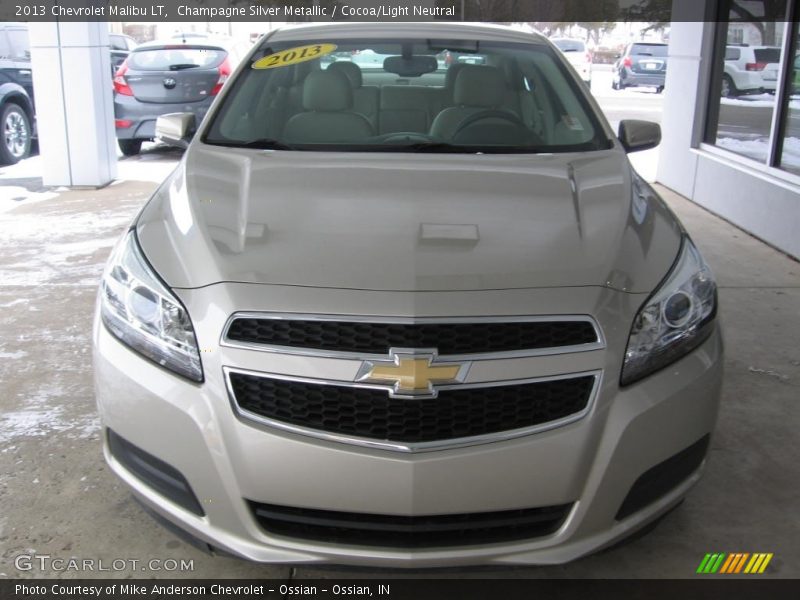 Champagne Silver Metallic / Cocoa/Light Neutral 2013 Chevrolet Malibu LT