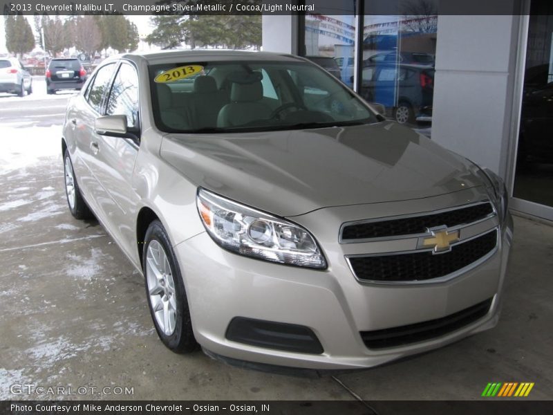 Champagne Silver Metallic / Cocoa/Light Neutral 2013 Chevrolet Malibu LT