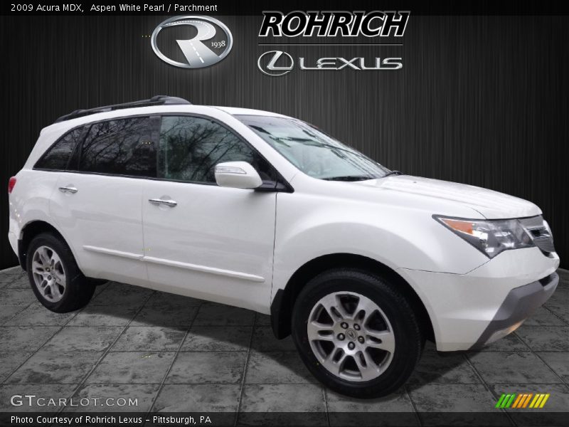 Aspen White Pearl / Parchment 2009 Acura MDX