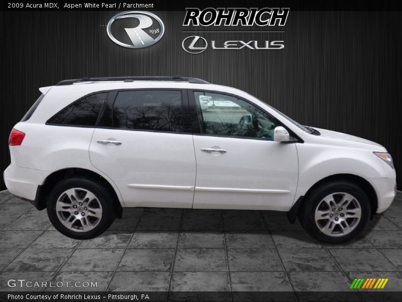 Aspen White Pearl / Parchment 2009 Acura MDX