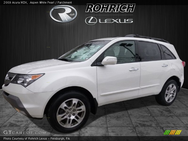 Aspen White Pearl / Parchment 2009 Acura MDX