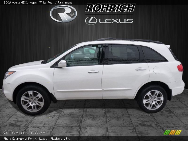 Aspen White Pearl / Parchment 2009 Acura MDX