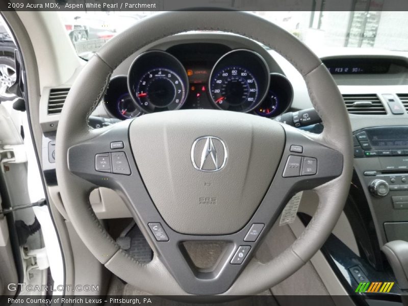 Aspen White Pearl / Parchment 2009 Acura MDX