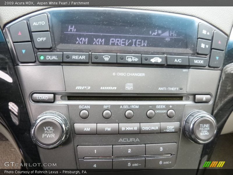 Aspen White Pearl / Parchment 2009 Acura MDX