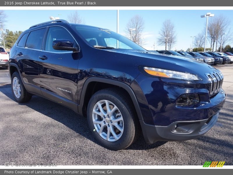 True Blue Pearl / Black 2016 Jeep Cherokee Latitude