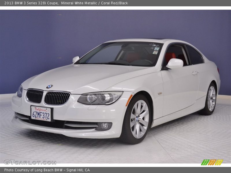 Mineral White Metallic / Coral Red/Black 2013 BMW 3 Series 328i Coupe