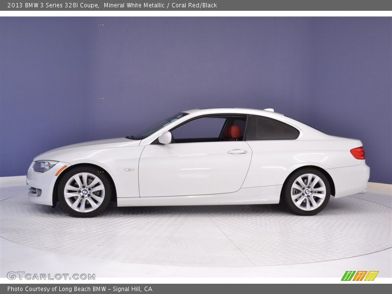 Mineral White Metallic / Coral Red/Black 2013 BMW 3 Series 328i Coupe