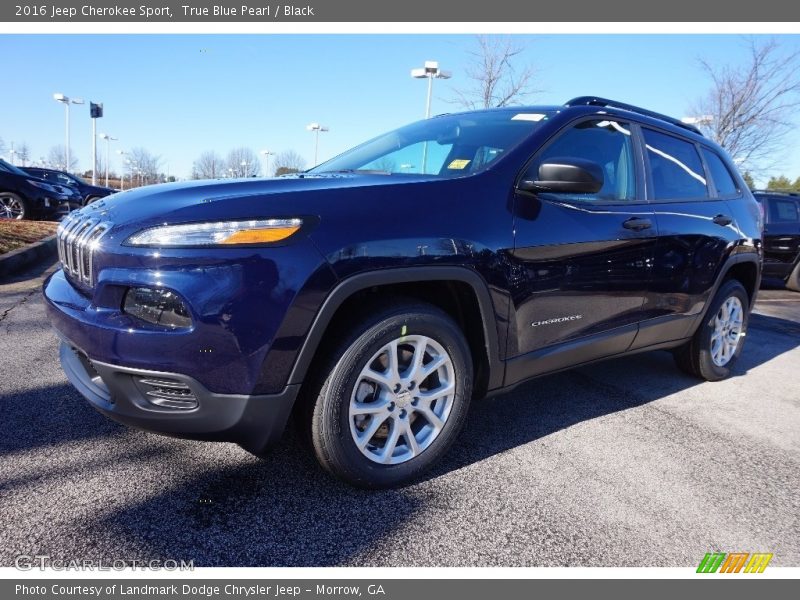 True Blue Pearl / Black 2016 Jeep Cherokee Sport