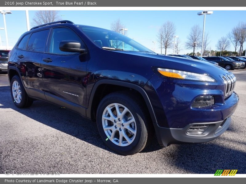 True Blue Pearl / Black 2016 Jeep Cherokee Sport