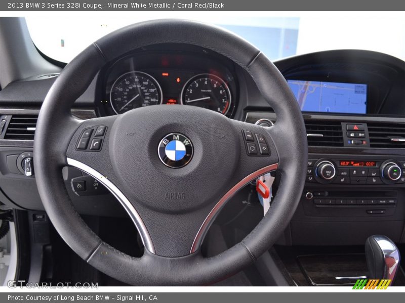 Mineral White Metallic / Coral Red/Black 2013 BMW 3 Series 328i Coupe
