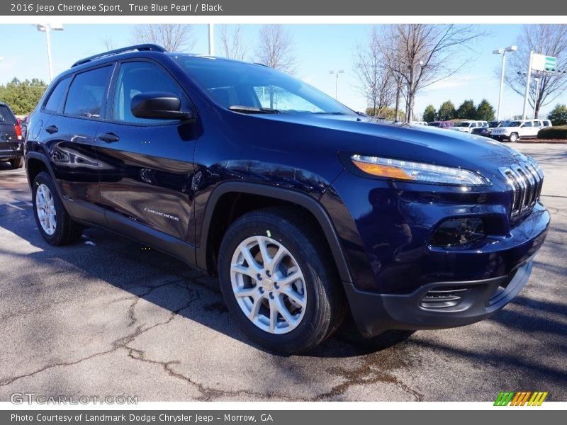 True Blue Pearl / Black 2016 Jeep Cherokee Sport