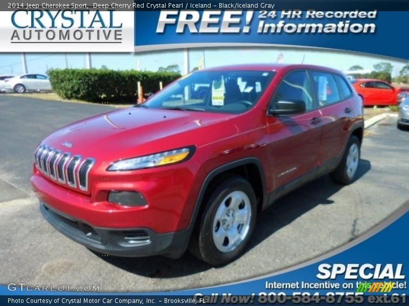 Deep Cherry Red Crystal Pearl / Iceland - Black/Iceland Gray 2014 Jeep Cherokee Sport