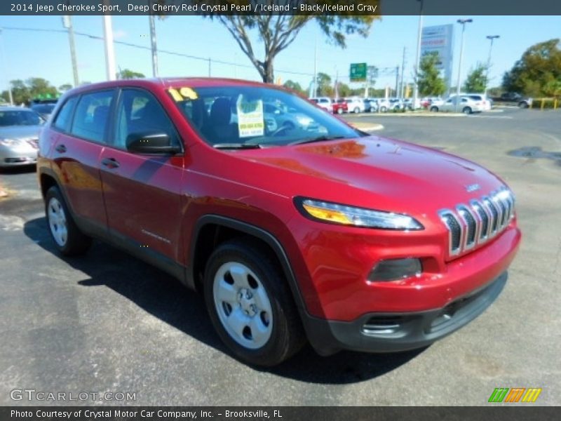 Deep Cherry Red Crystal Pearl / Iceland - Black/Iceland Gray 2014 Jeep Cherokee Sport
