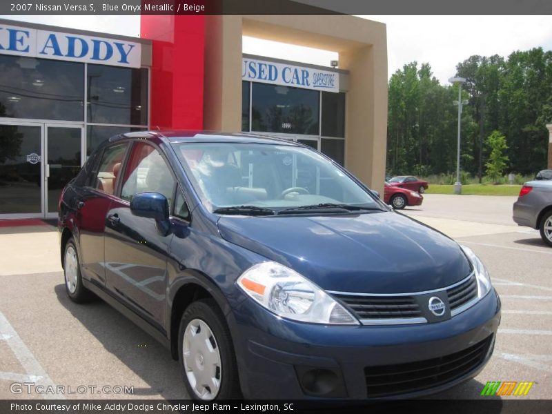 Blue Onyx Metallic / Beige 2007 Nissan Versa S