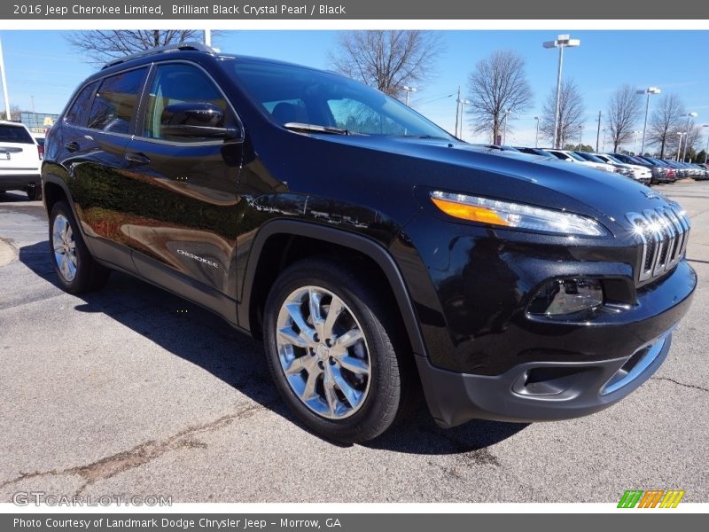 Brilliant Black Crystal Pearl / Black 2016 Jeep Cherokee Limited