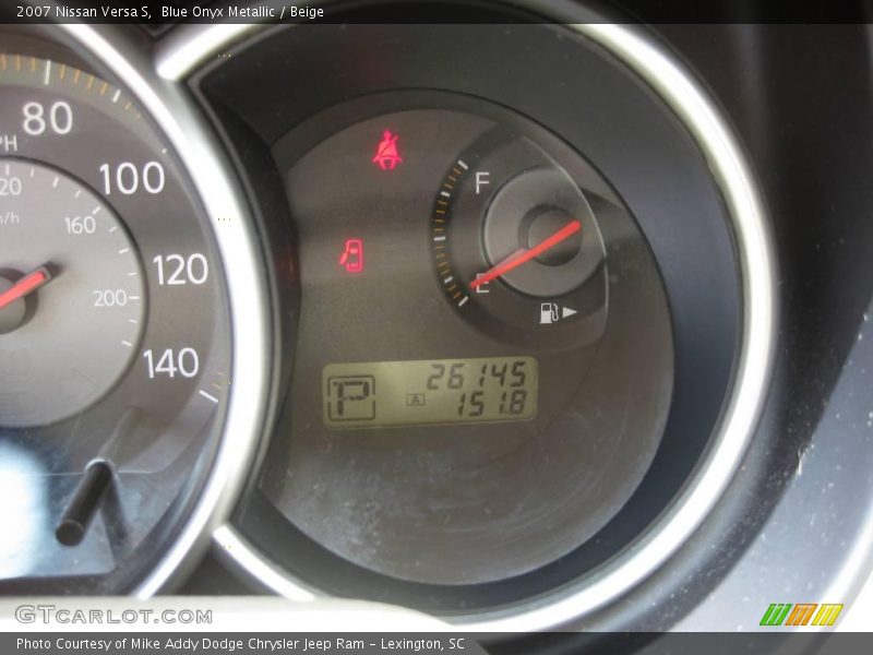 Blue Onyx Metallic / Beige 2007 Nissan Versa S