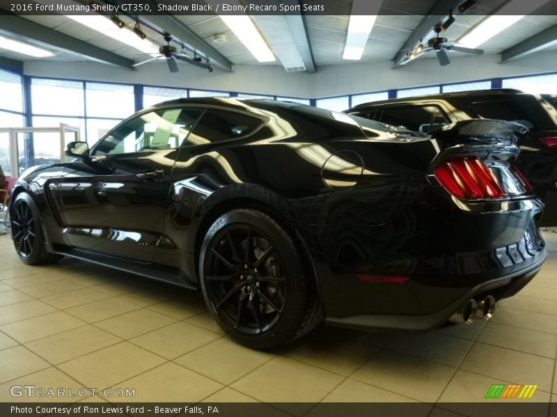Shadow Black / Ebony Recaro Sport Seats 2016 Ford Mustang Shelby GT350