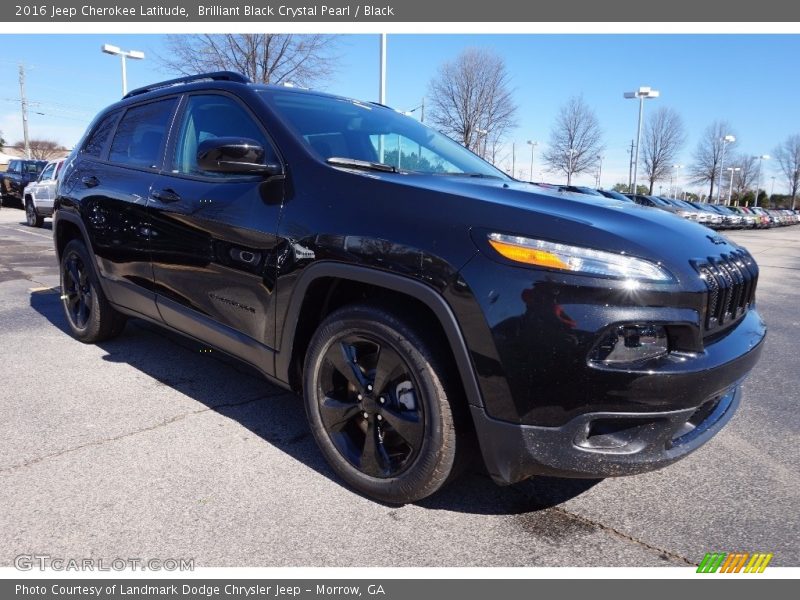 Brilliant Black Crystal Pearl / Black 2016 Jeep Cherokee Latitude