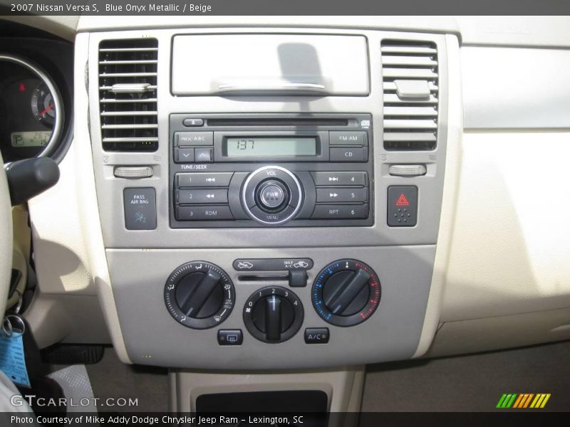 Blue Onyx Metallic / Beige 2007 Nissan Versa S