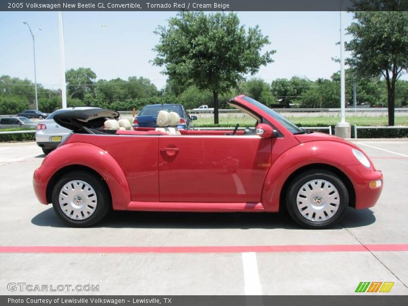 Tornado Red / Cream Beige 2005 Volkswagen New Beetle GL Convertible