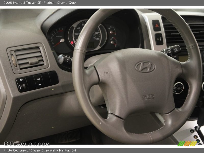 Platinum Silver / Gray 2008 Hyundai Tucson SE