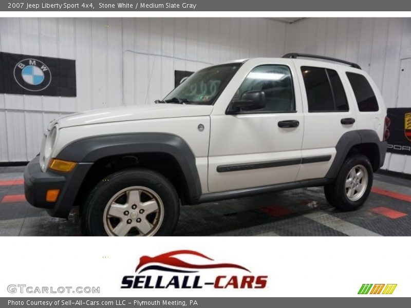 Stone White / Medium Slate Gray 2007 Jeep Liberty Sport 4x4